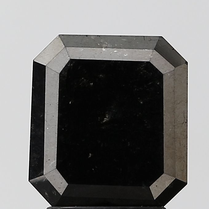 2.25 Carat Emerald Diamond Black VVS2
