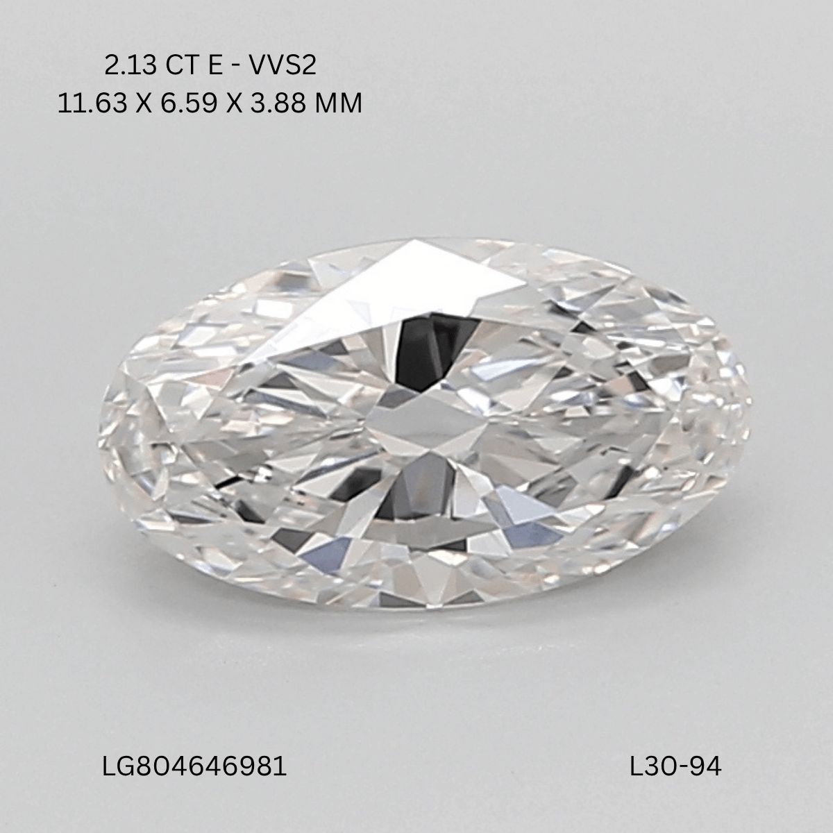 2.13 ct. oval Lab Grown Diamond front image