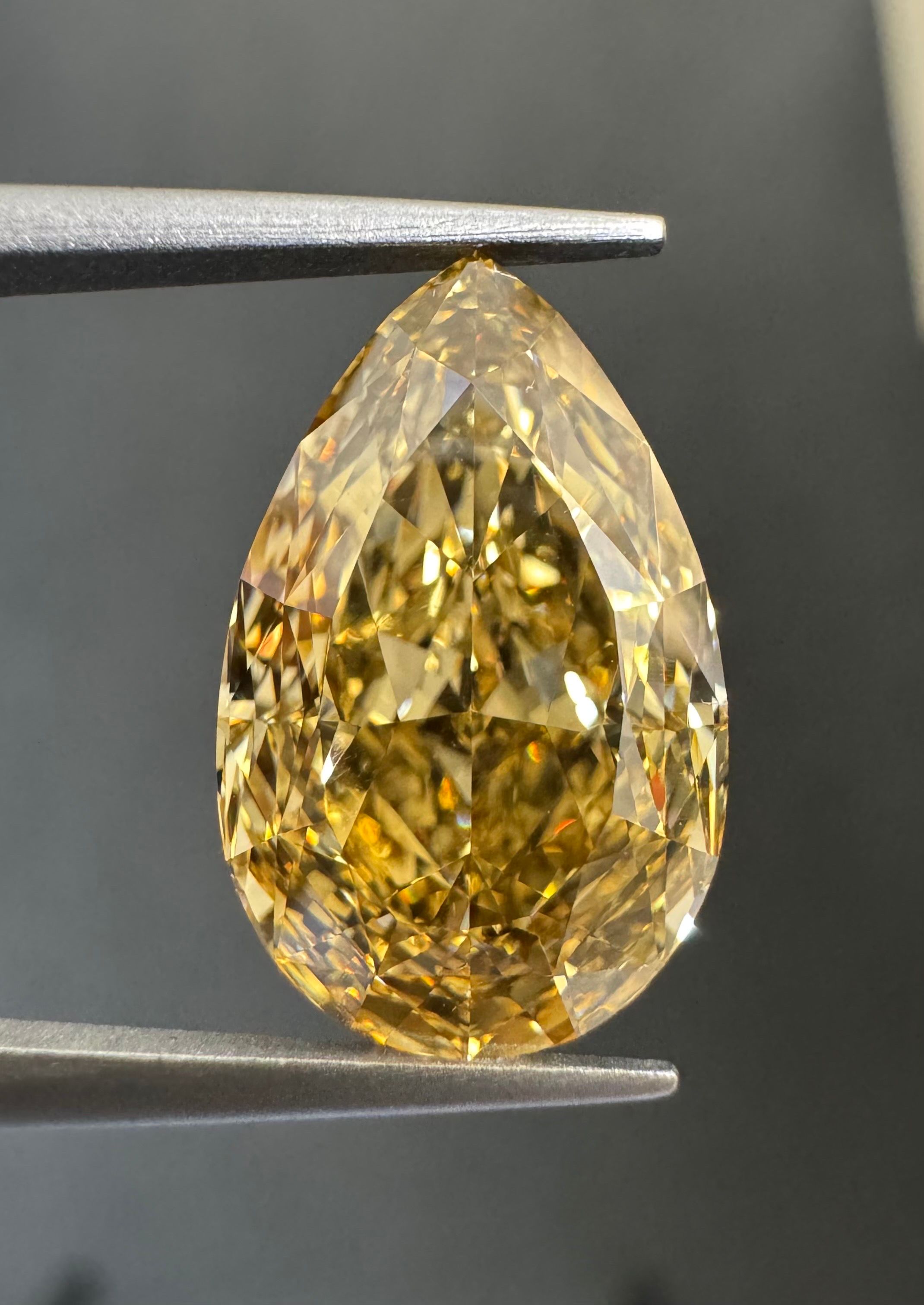 6.03 Carat Pear Diamond Fancy Deep Brown Yellow VS1