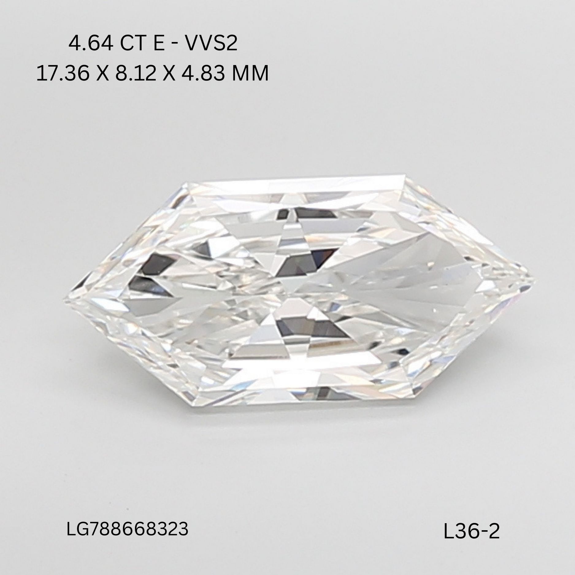 4.64 ct lab-grown Hexagonal Diamond