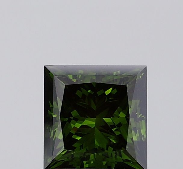 1.07 carat fancy deep green VS1 EX Cut IGI princess diamond