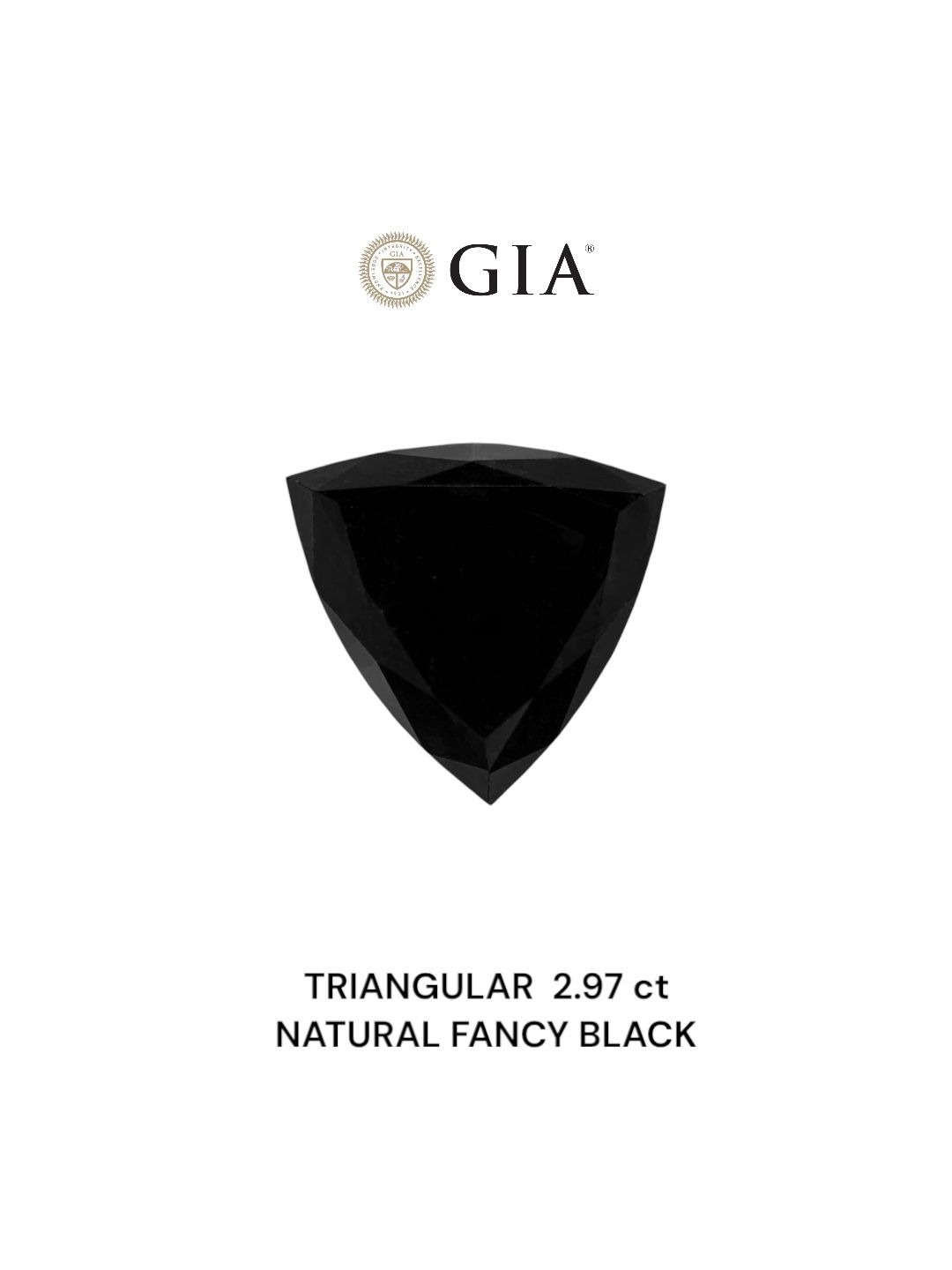 2.97 Carat Triangular Diamond Fancy Black VVS2