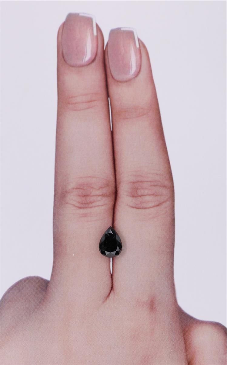 1.43 Carat Pear Diamond Black 