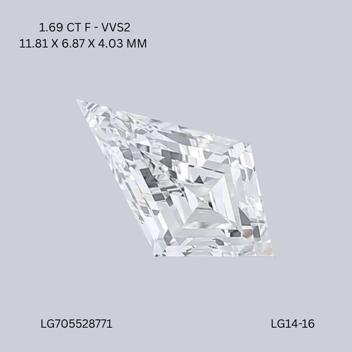 1.69 ct lab-grown Kite Diamond