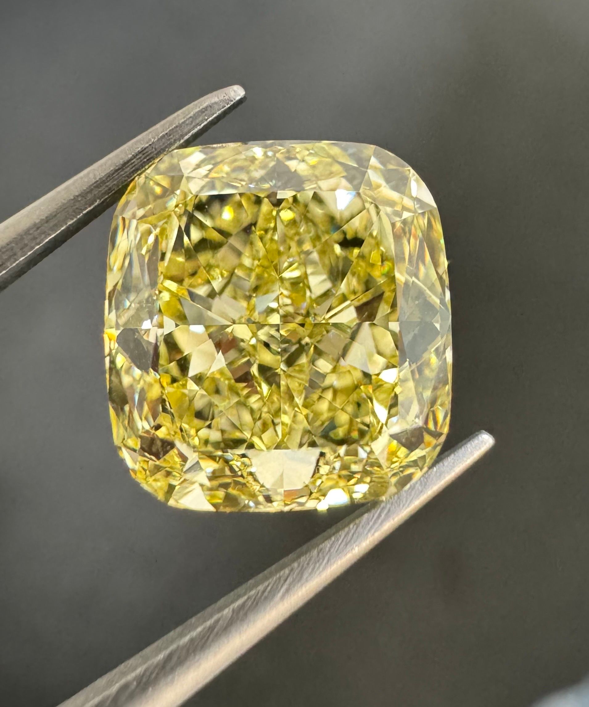 5.72 Carat Cushion modified Diamond Fancy Intense Yellow VS1