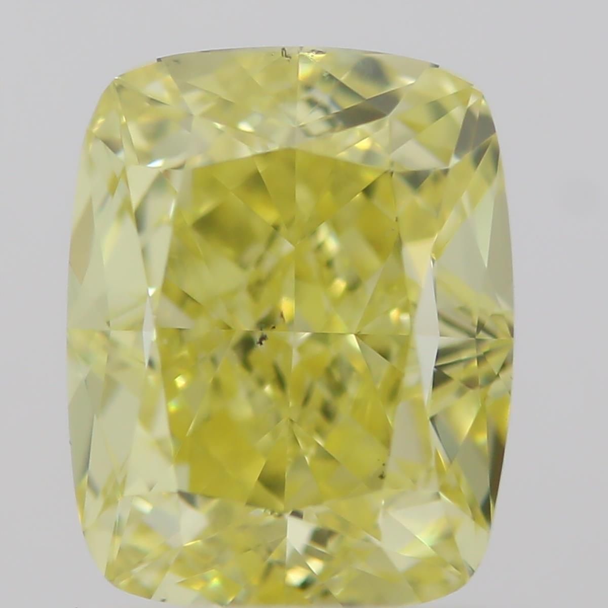 1 Carat Cushion brilliant Diamond Fancy Intense  Yellow SI1