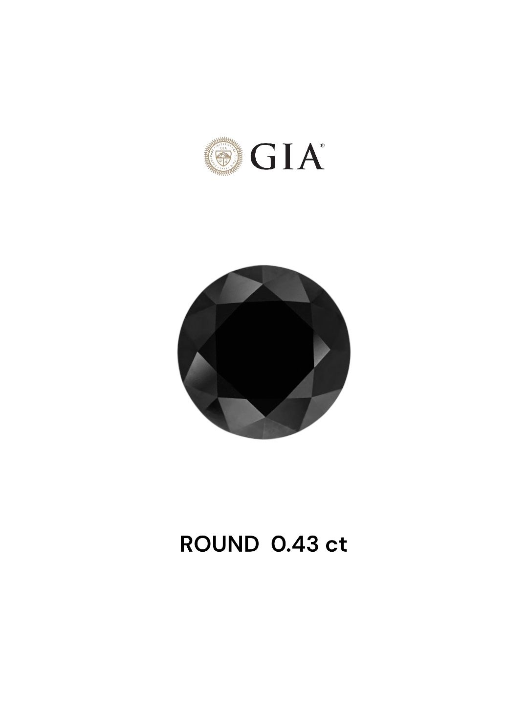 0.43 Carat Round Diamond Fancy Black VVS2