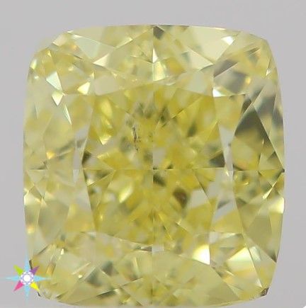 0.5 Carat Cushion brilliant Diamond Fancy  Yellow SI1