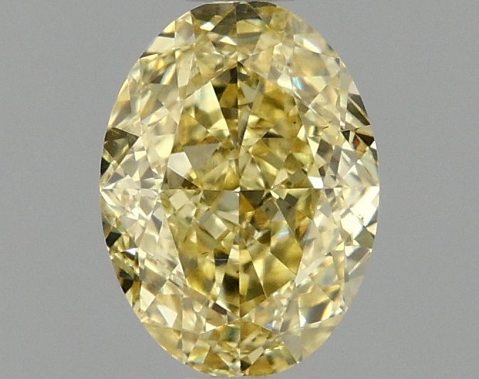 1.04 carat fancy intense yellow VS2 EX Cut IGI oval diamond