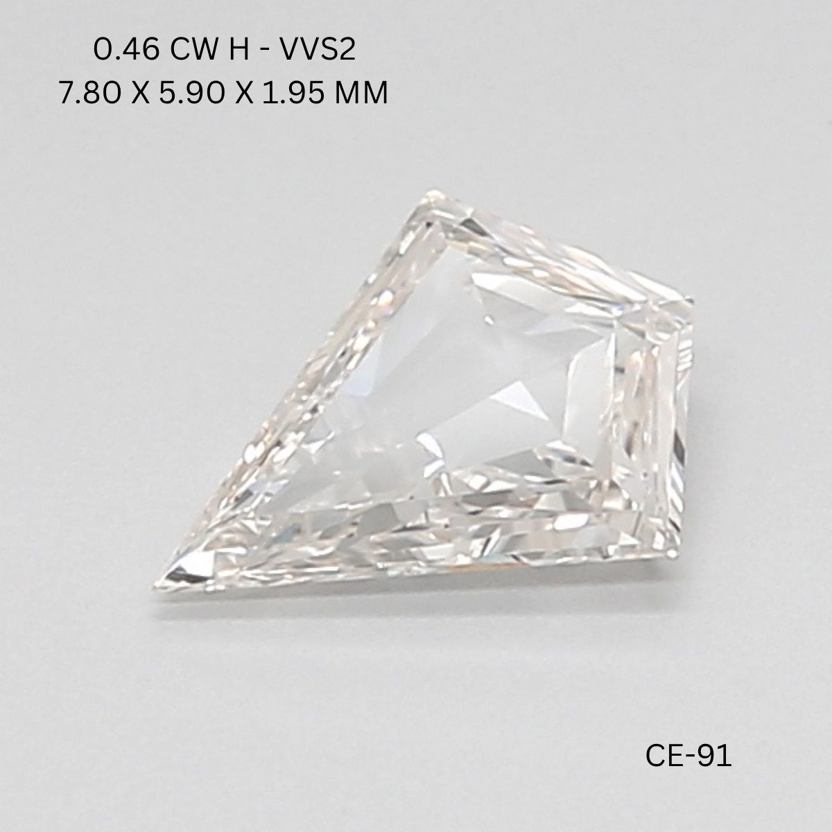 0.46 Carat Kite Diamond H VVS2