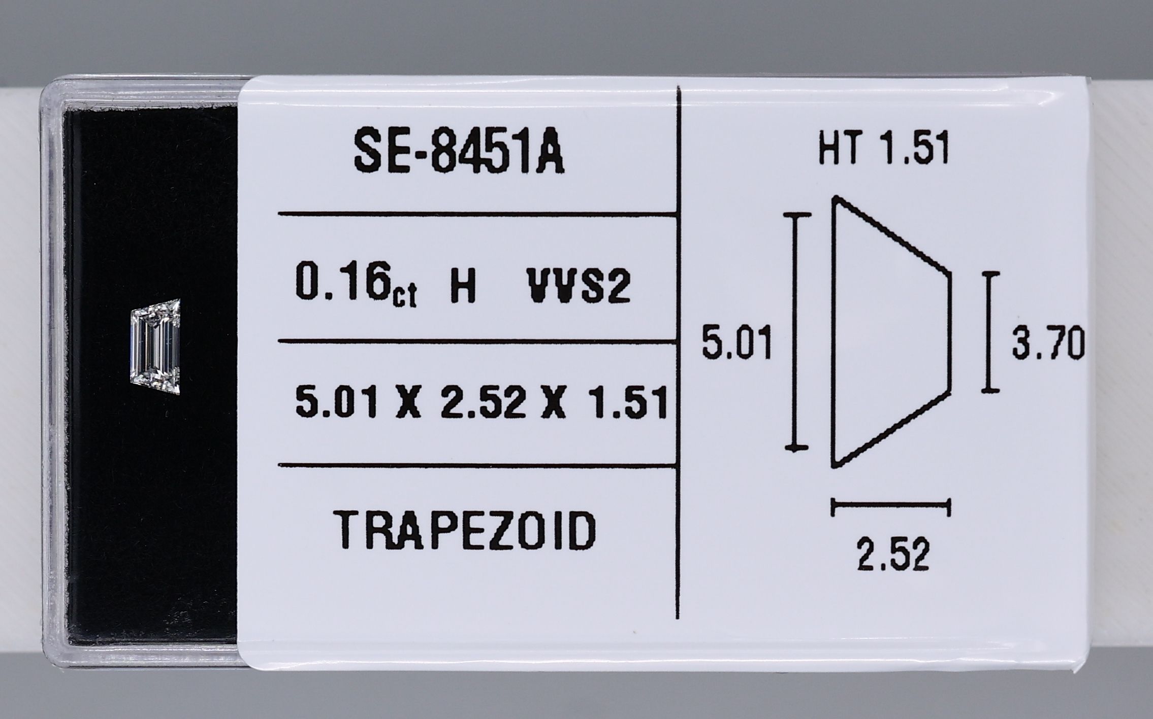 0.16ct Trapezoid H VVS2