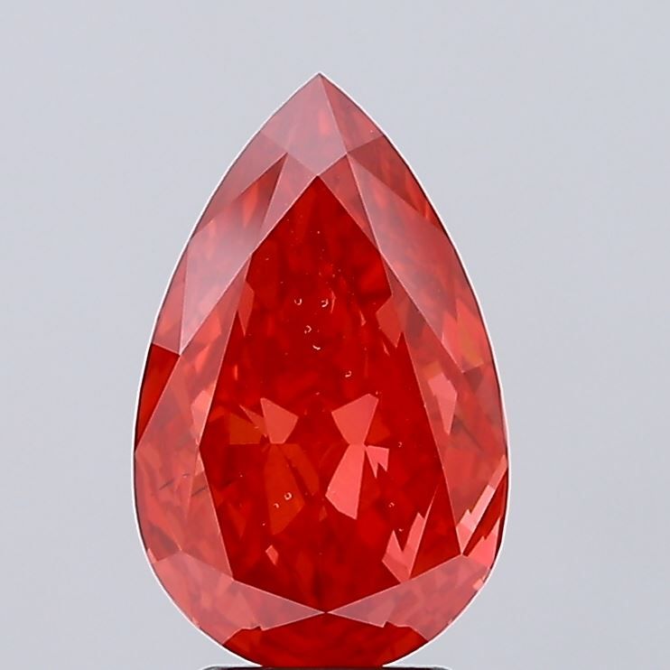 4.2 carat fancy vivid red VS2 EX Cut IGI pear diamond