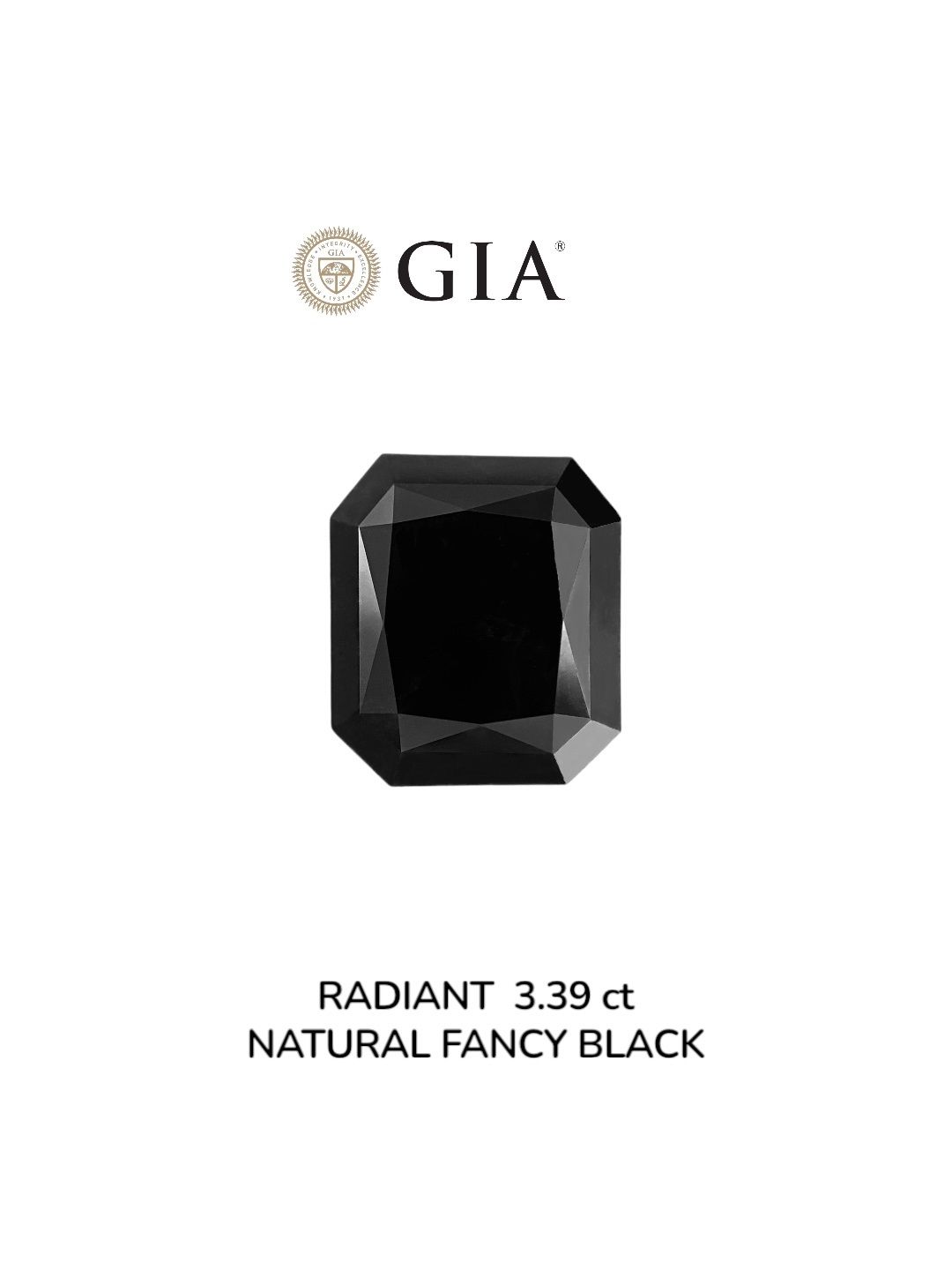 3.39 Carat Radiant Diamond Fancy Black VVS2