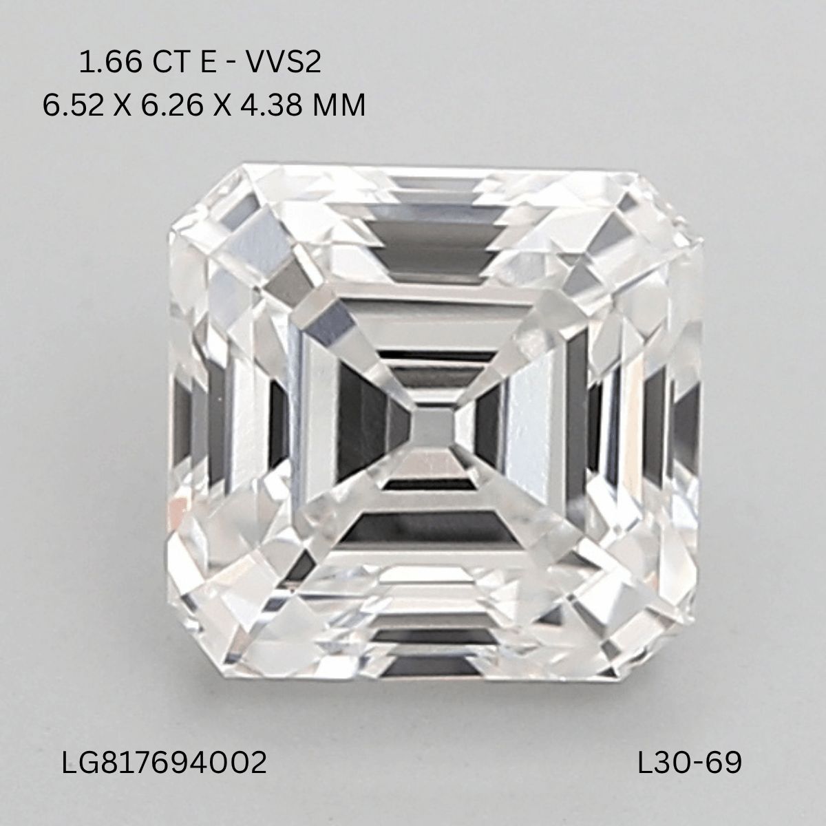 1.66 ct. asscher Lab Grown Diamond front image