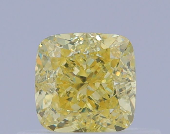 0.5 Carat Cushion brilliant Diamond Fancy Intense Yellow VS2
