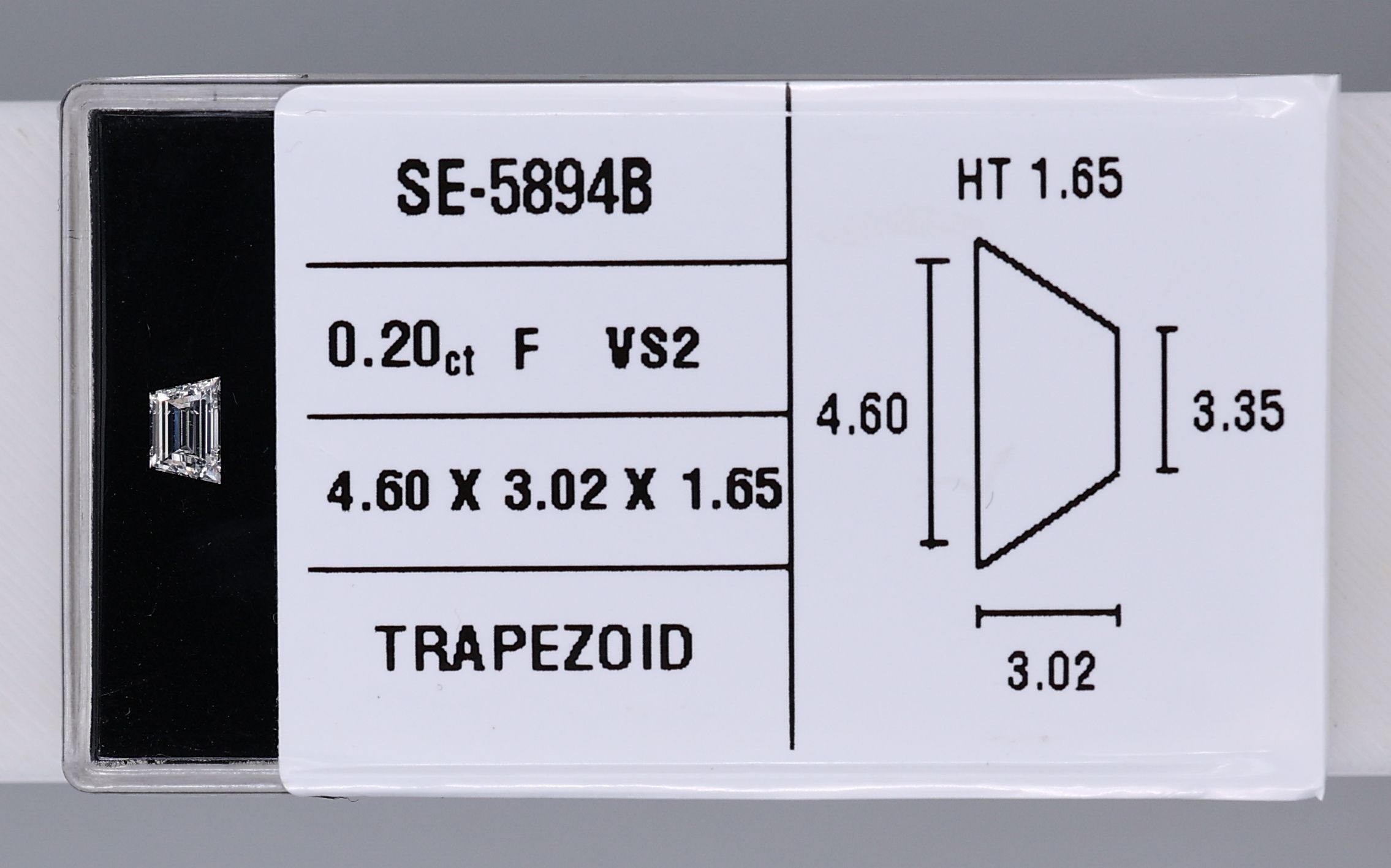 0.20ct Trapezoid F VS2