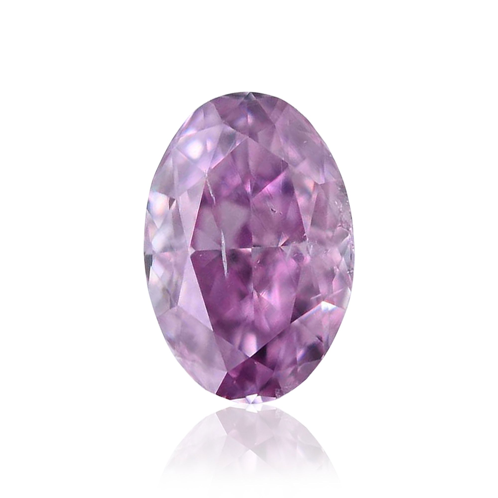 0.11 Carat Oval Diamond Fancy Intense Pink Purple 