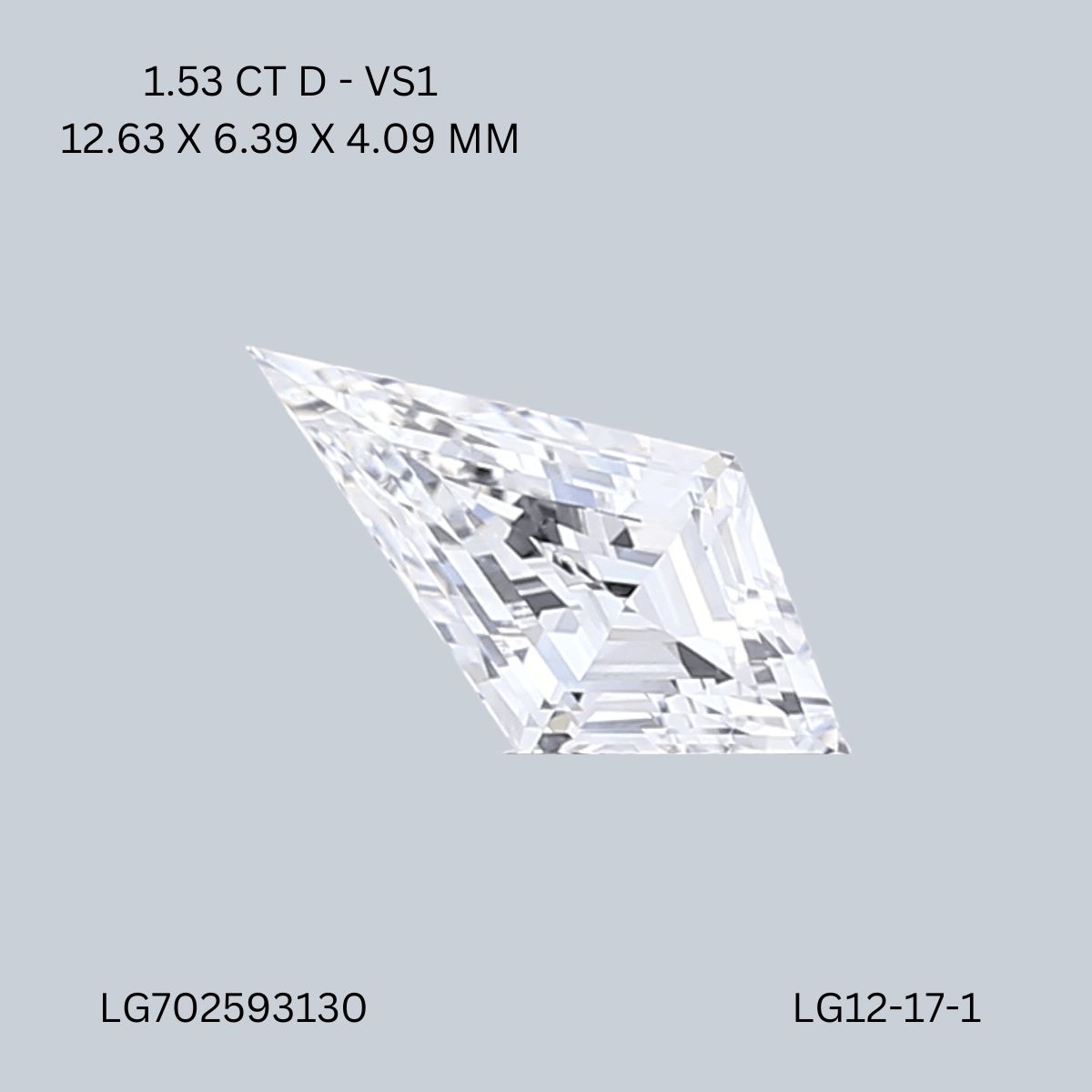 1.53 ct lab-grown Kite Diamond