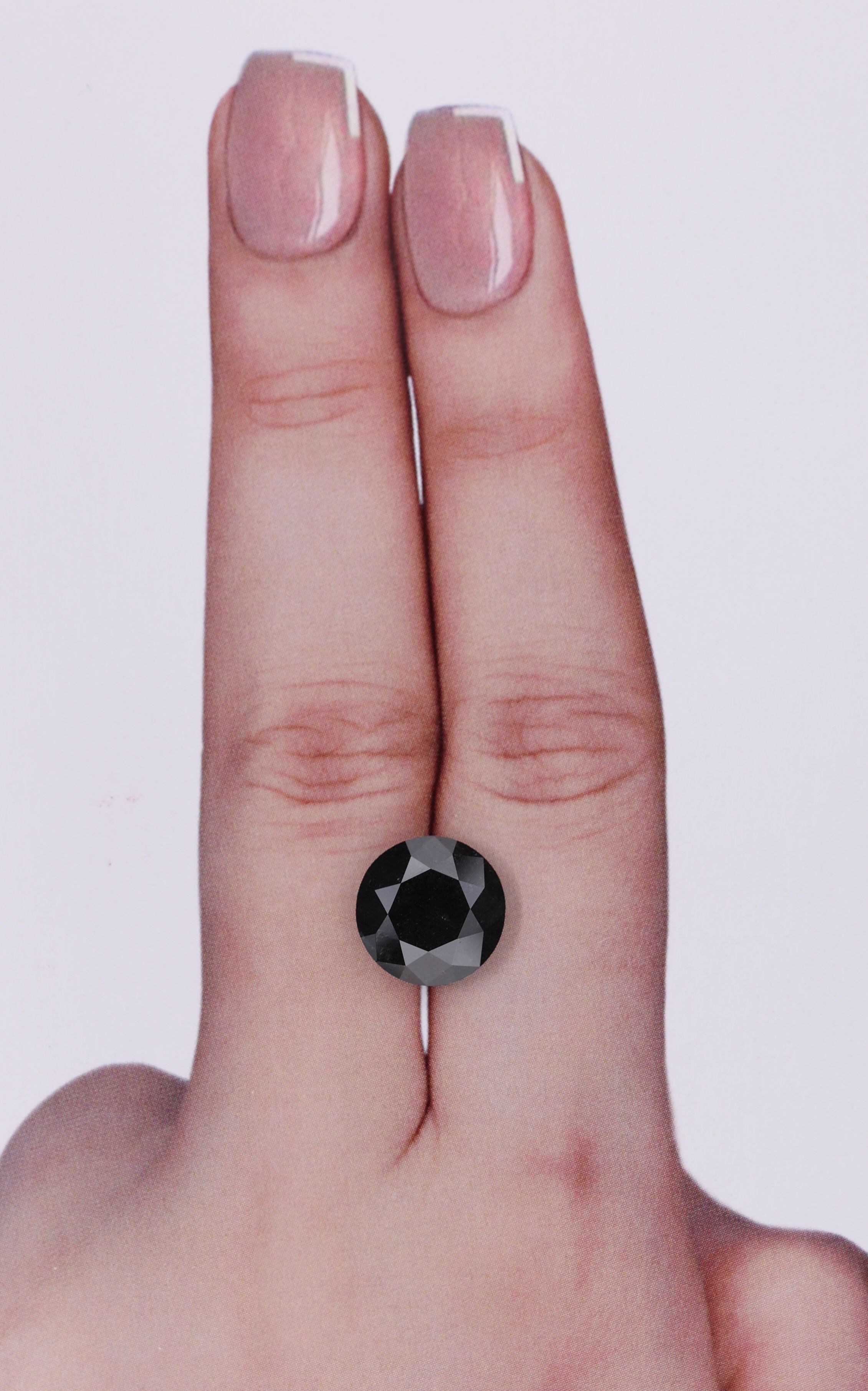 3.84 Carat Round Diamond Fancy Black VVS2