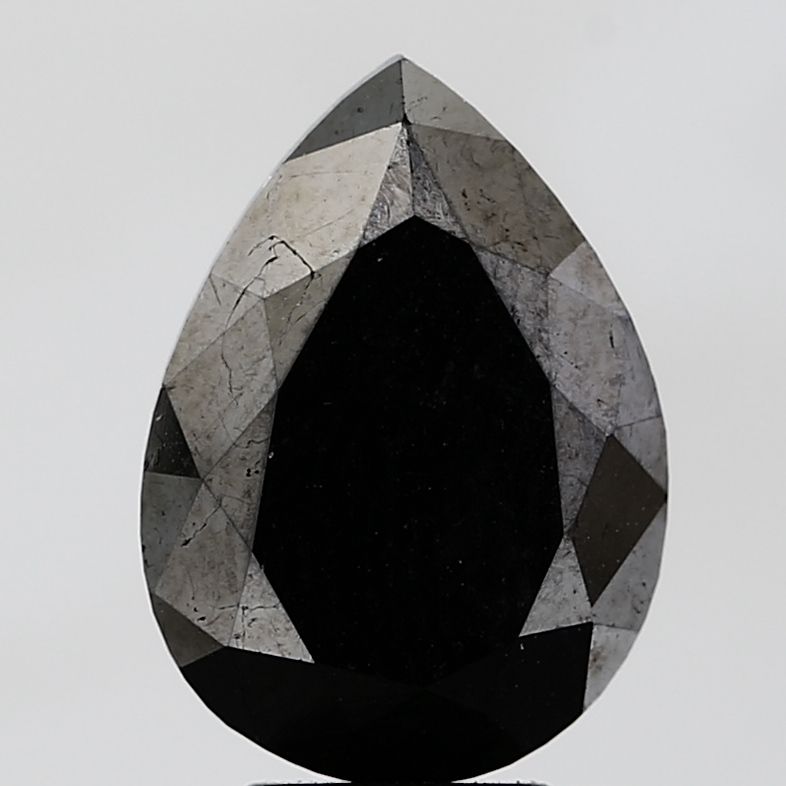 6.14 Carat Pear Diamond Black VVS2
