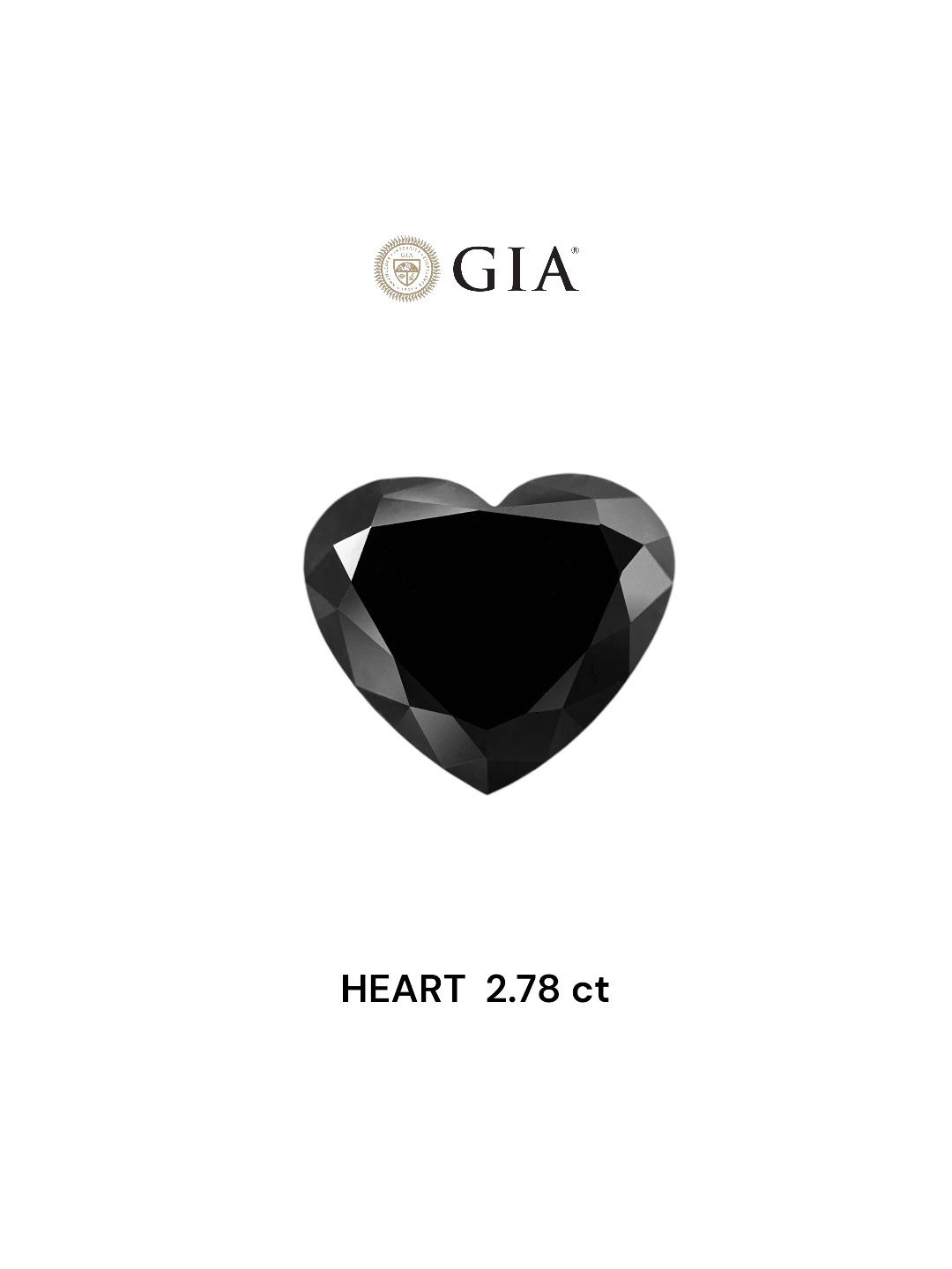 2.78 Carat Heart Diamond Fancy Black VVS2