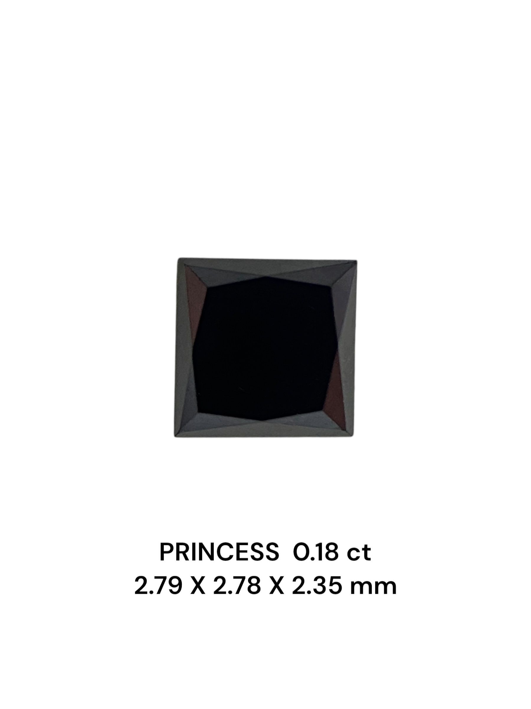 0.18 Carat Princess Diamond Fancy Black VVS2