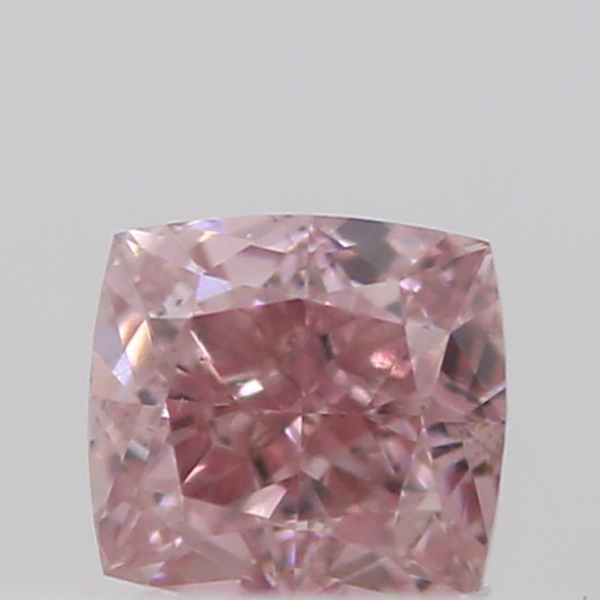 0.1 Carat Cushion brilliant Diamond Fancy Intense Orangey Pink 