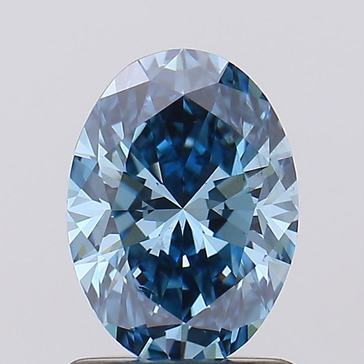 1 carat fancy vivid blue VS2 EX Cut IGI oval diamond