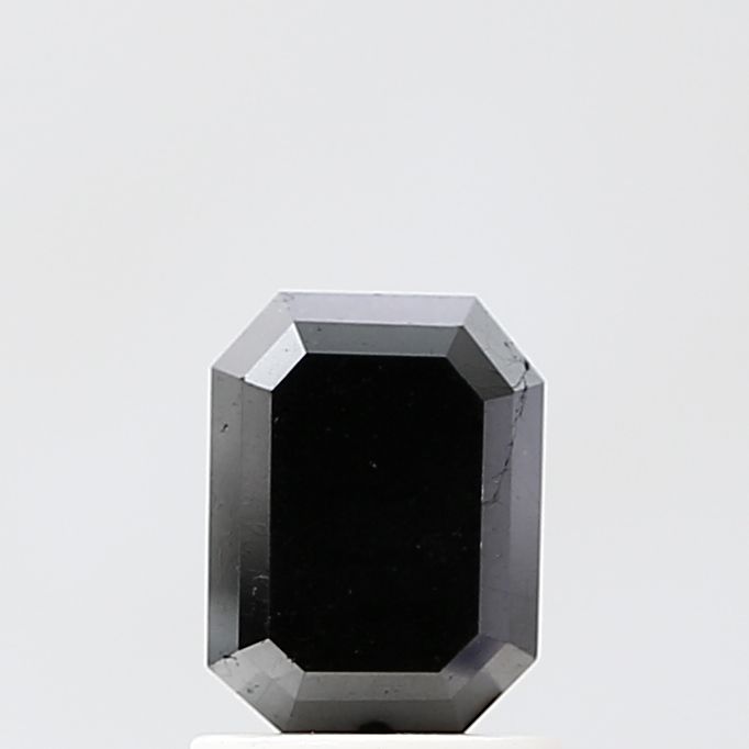 1.48 Carat Emerald Diamond Black VVS2