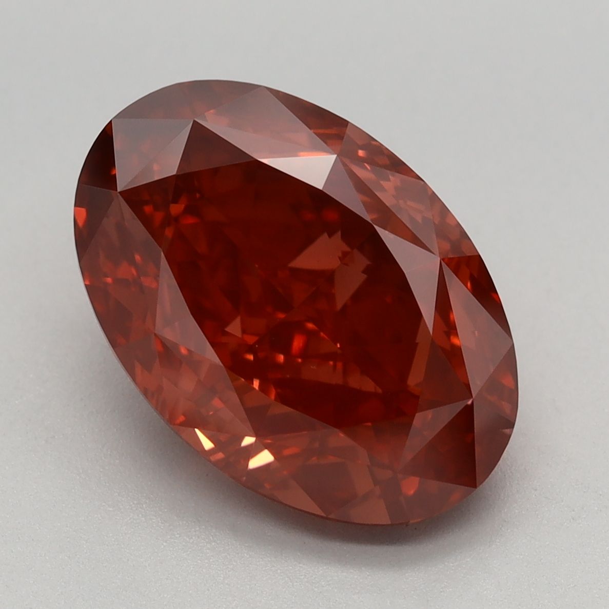 4.27 carat fancy vivid red VVS2 EX Cut IGI oval diamond