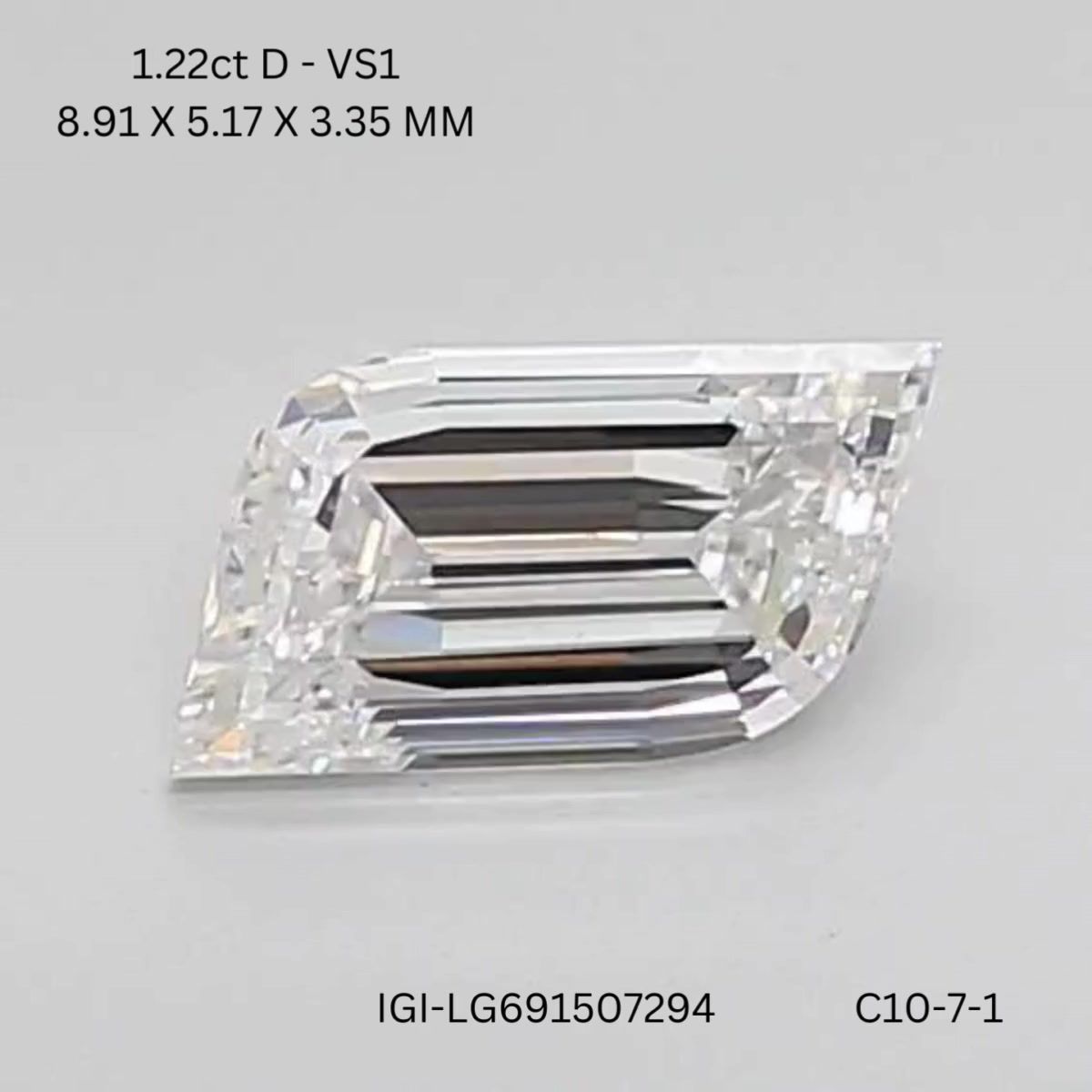 1.22ct Shield D VS1