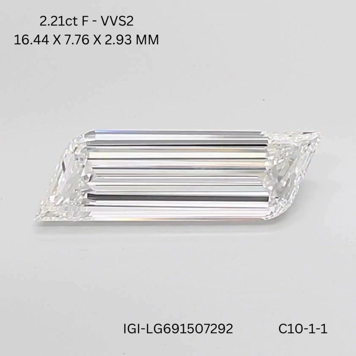 2.21ct Shield F VVS2