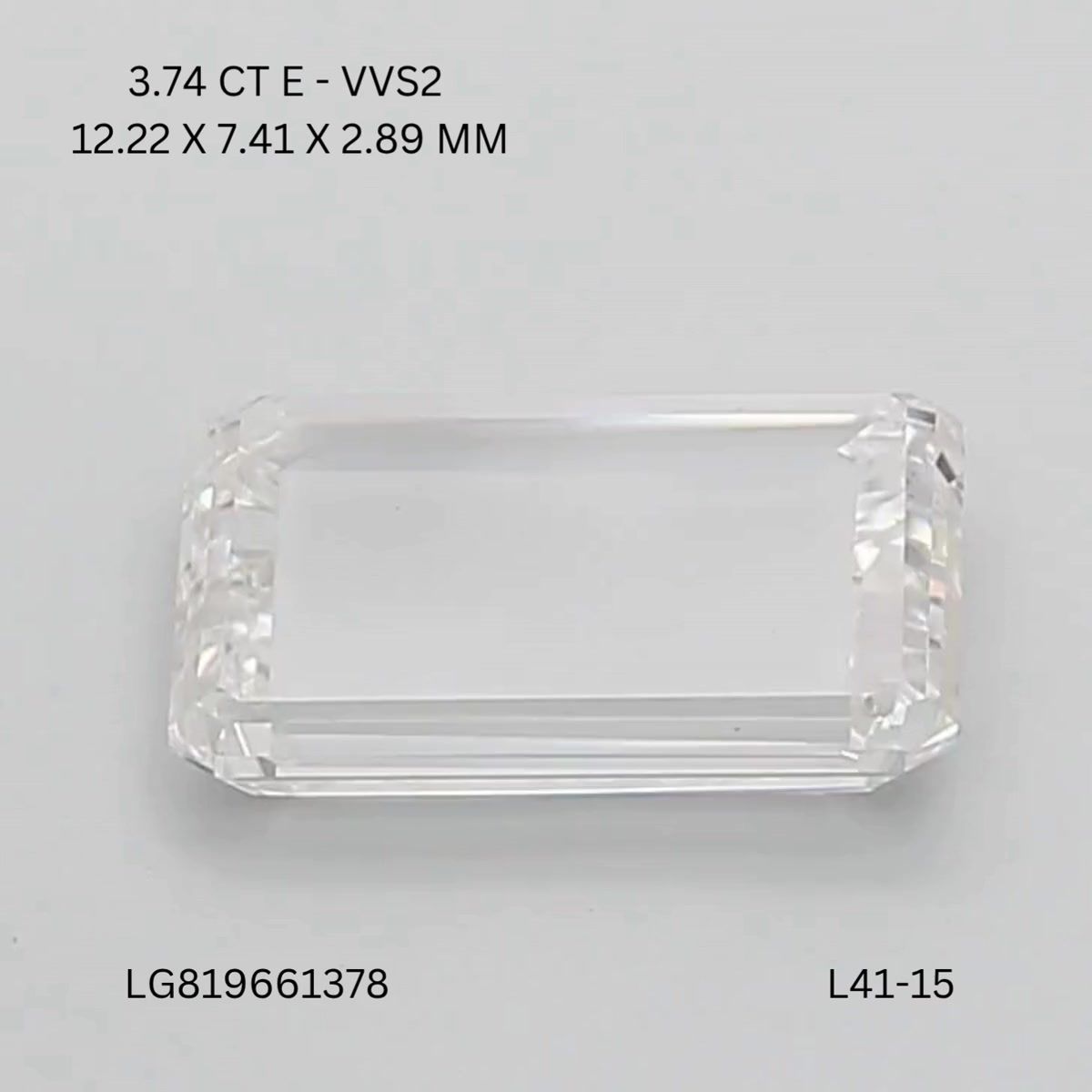 3.74 ct. emerald Lab Grown Diamond front image