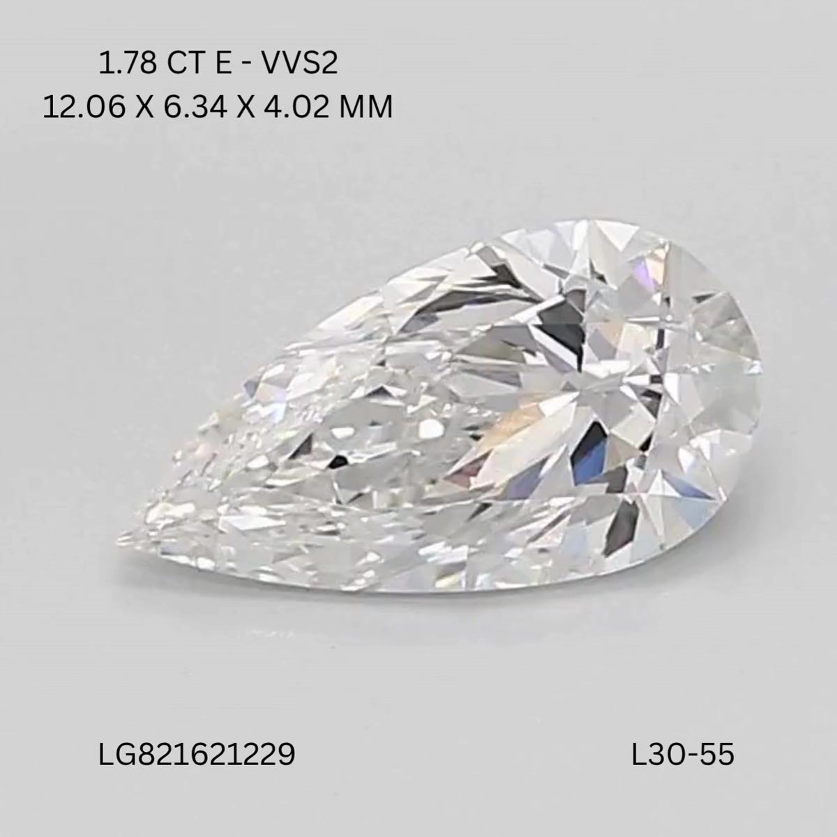 1.78 ct. pear Lab Grown Diamond front image