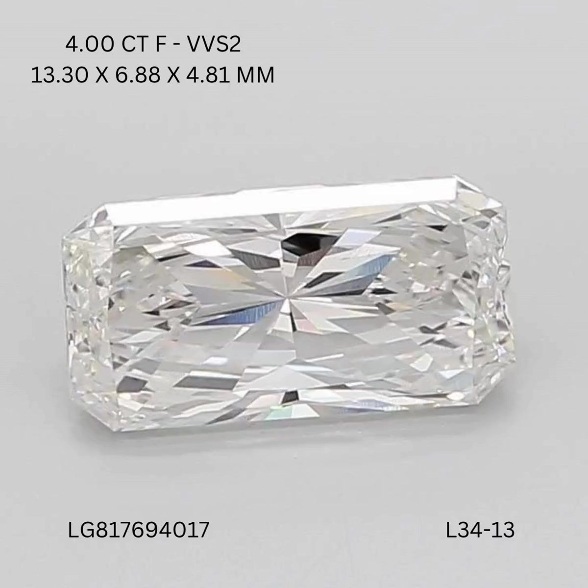 4.00 ct. radiant Lab Grown Diamond front image