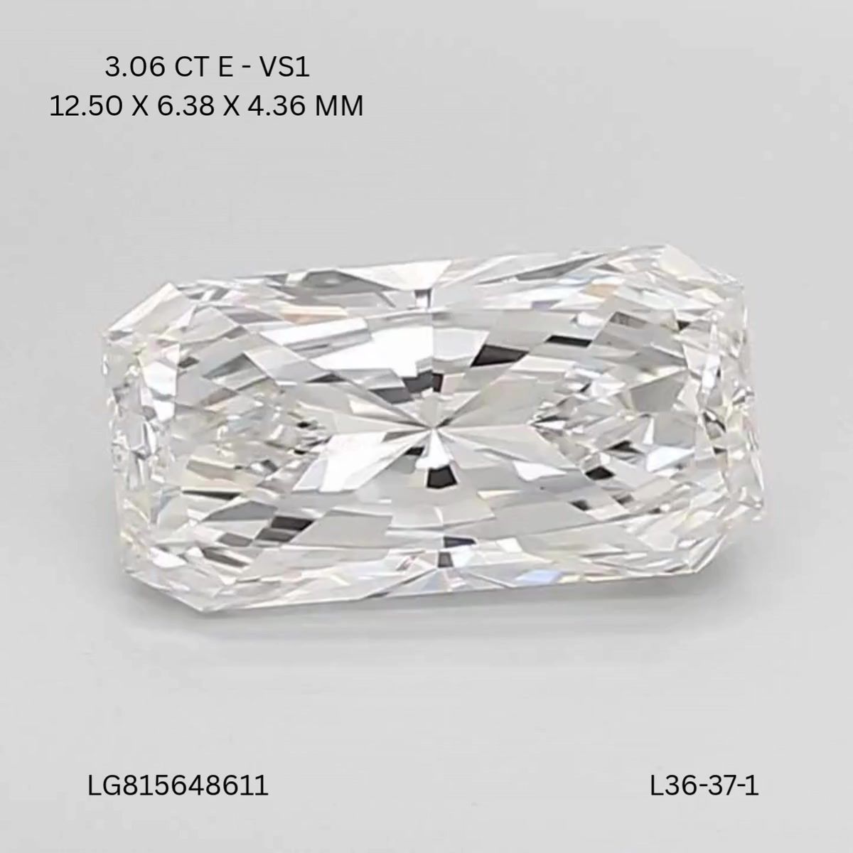 3.06 ct. radiant Lab Grown Diamond front image
