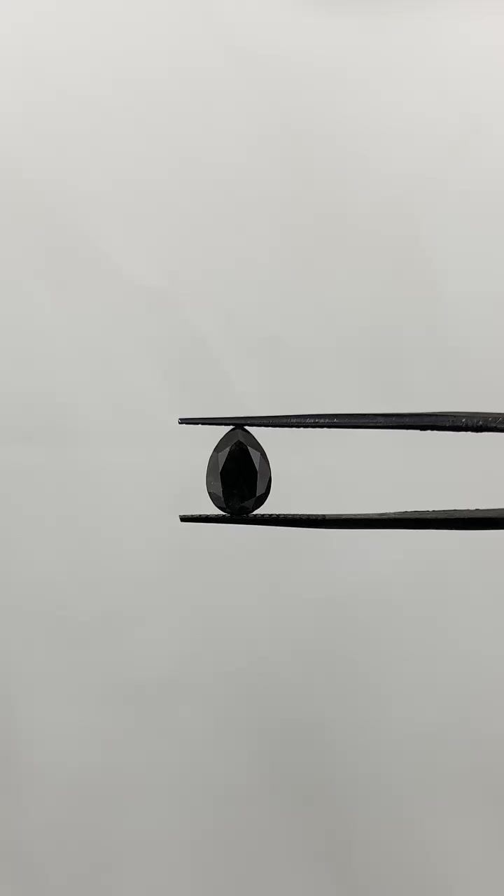 1.56 Carat Pear Diamond Fancy Black VVS2