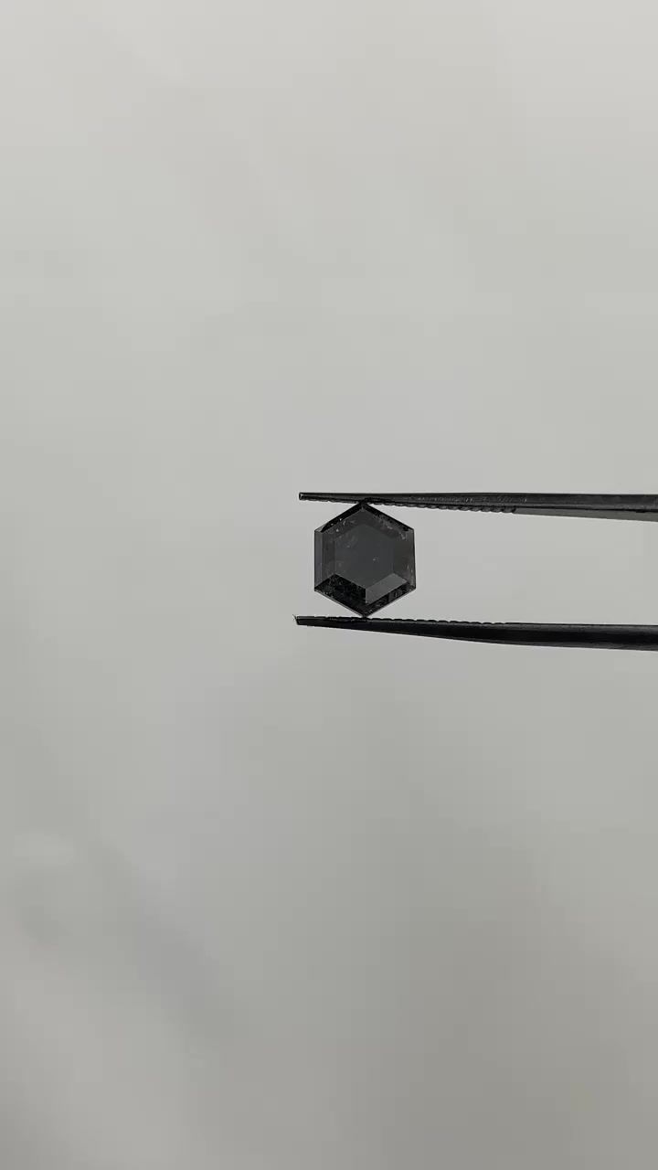 2.22 Carat Hexagonal Diamond Fancy Black VVS2