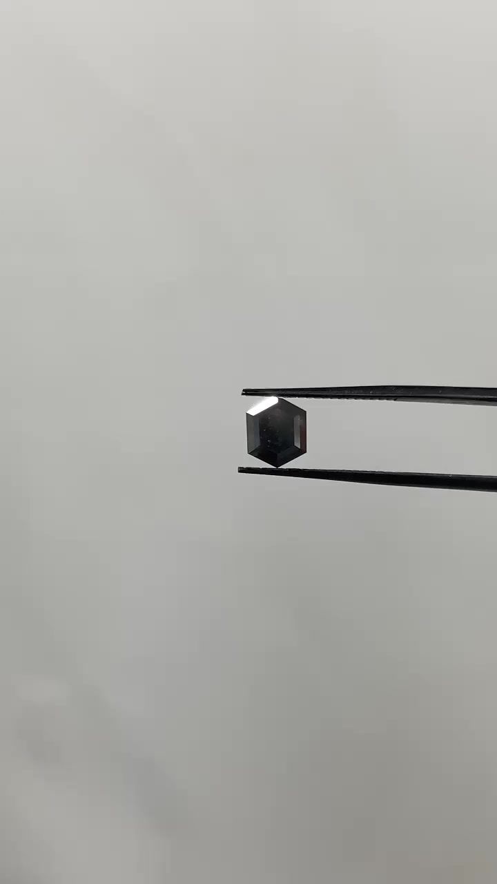 1.27 Carat Hexagonal Diamond Fancy Black VVS2