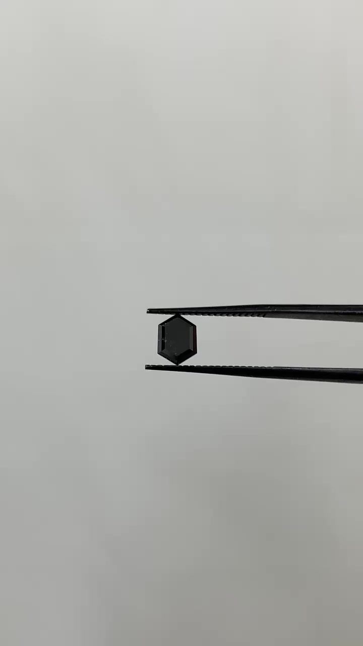 0.82 Carat Hexagonal Diamond Fancy Black VVS2