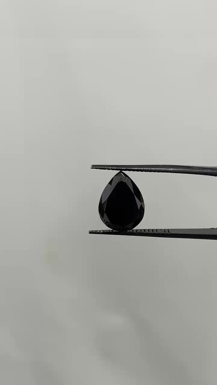 4.14 Carat Pear Diamond Fancy Black VVS2