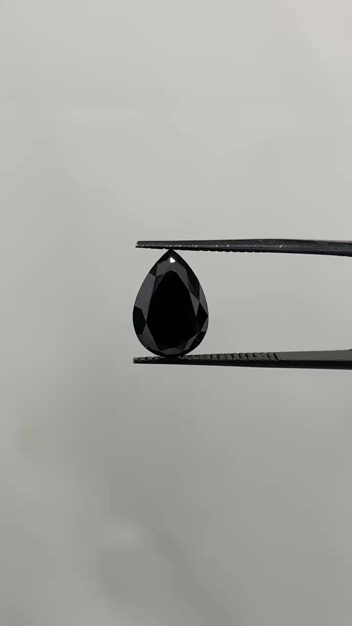 3.62 Carat Pear Diamond Fancy Black VVS2