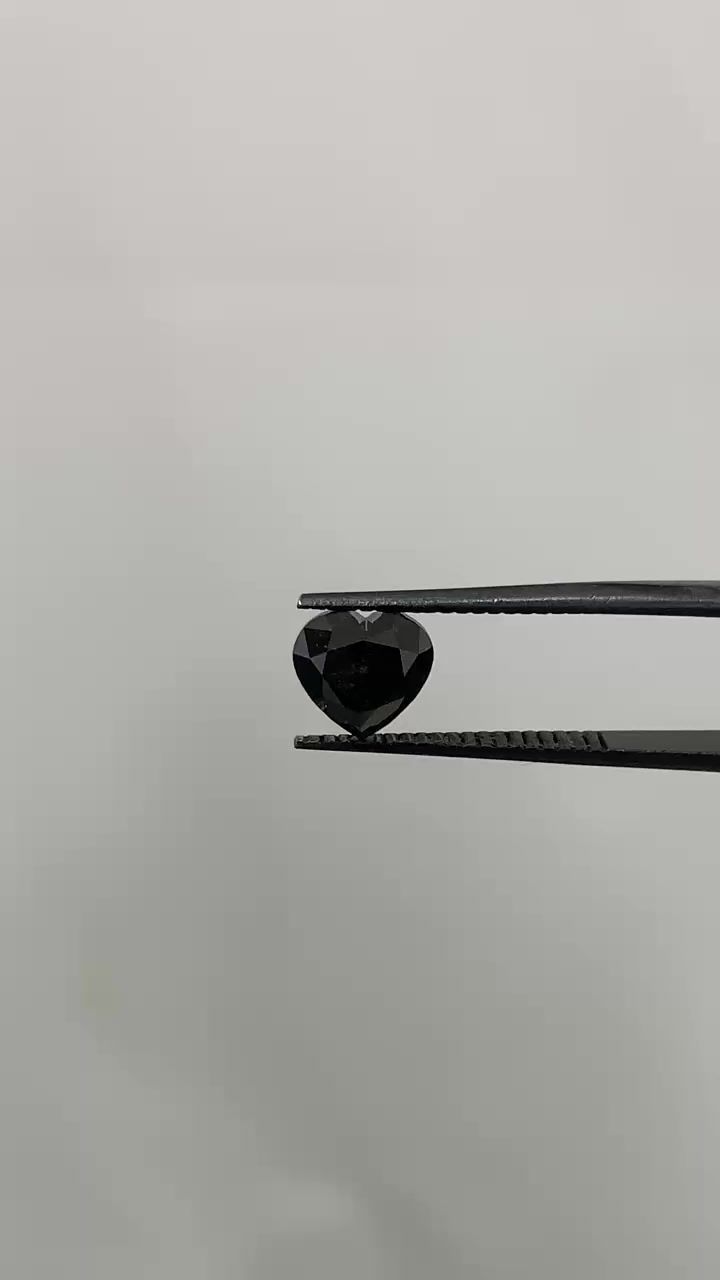 1.44 Carat Heart Diamond Fancy Black VVS2