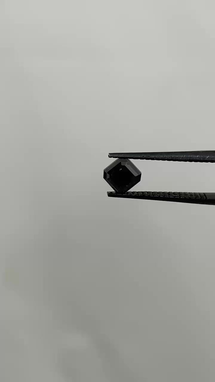 0.67 Carat Square emerald Diamond Fancy Black VVS2