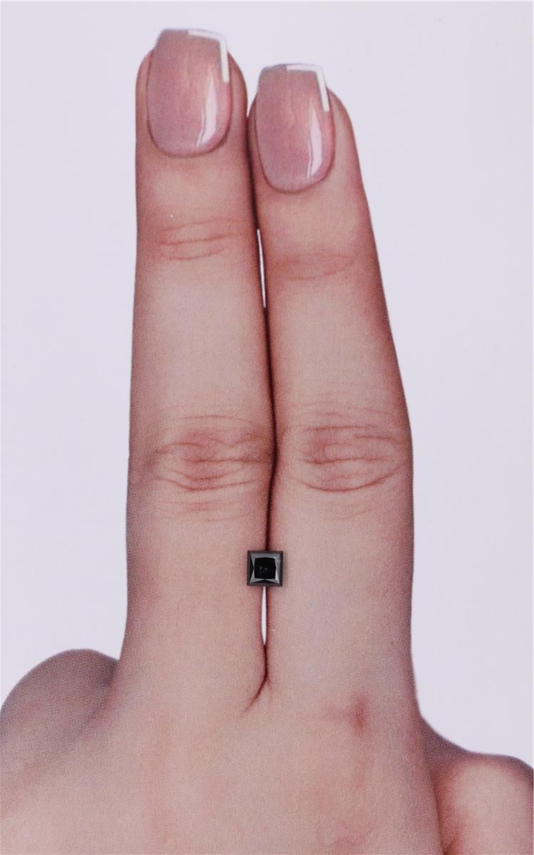 0.37 Carat Princess Diamond Fancy Black VVS2