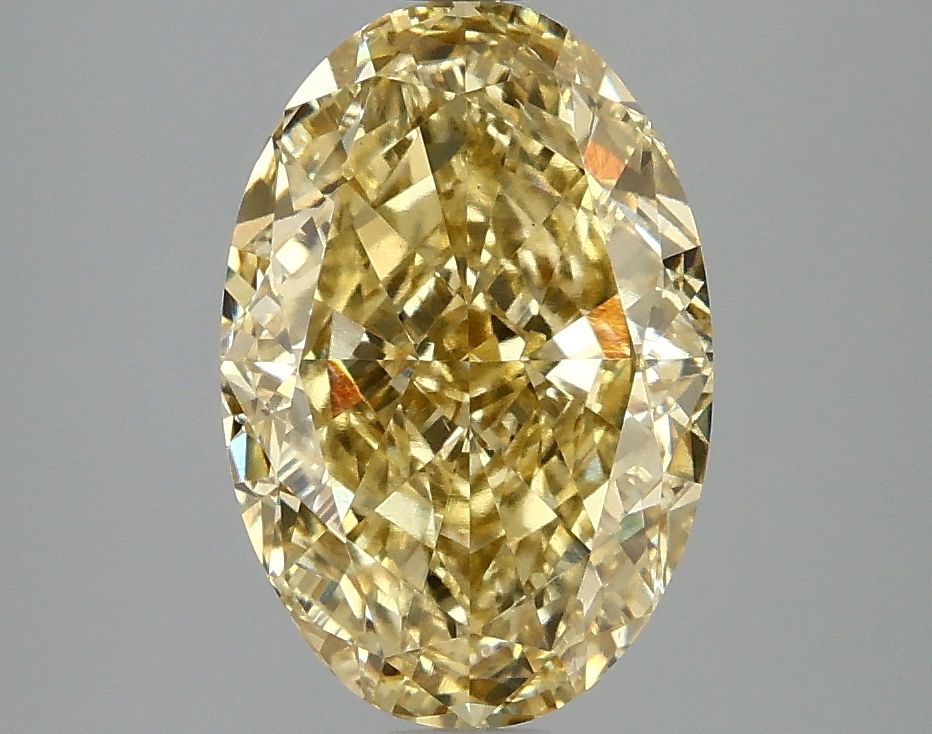 3.09 carat fancy intense yellow VS2 EX Cut IGI oval diamond