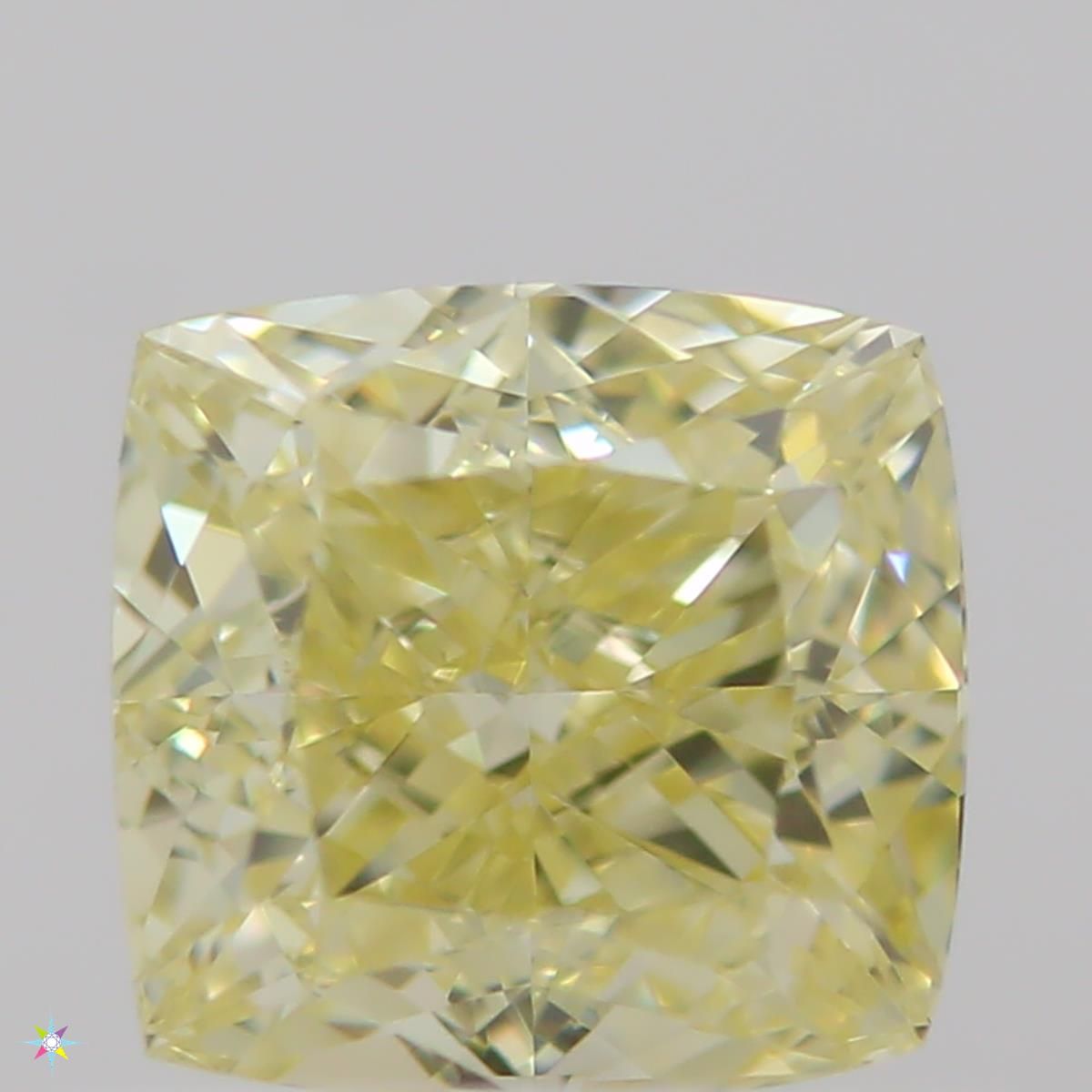 0.54 Carat Cushion brilliant Diamond Fancy  Yellow VVS1