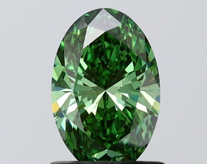 1.02 carat fancy vivid green VS1 EX Cut IGI oval diamond