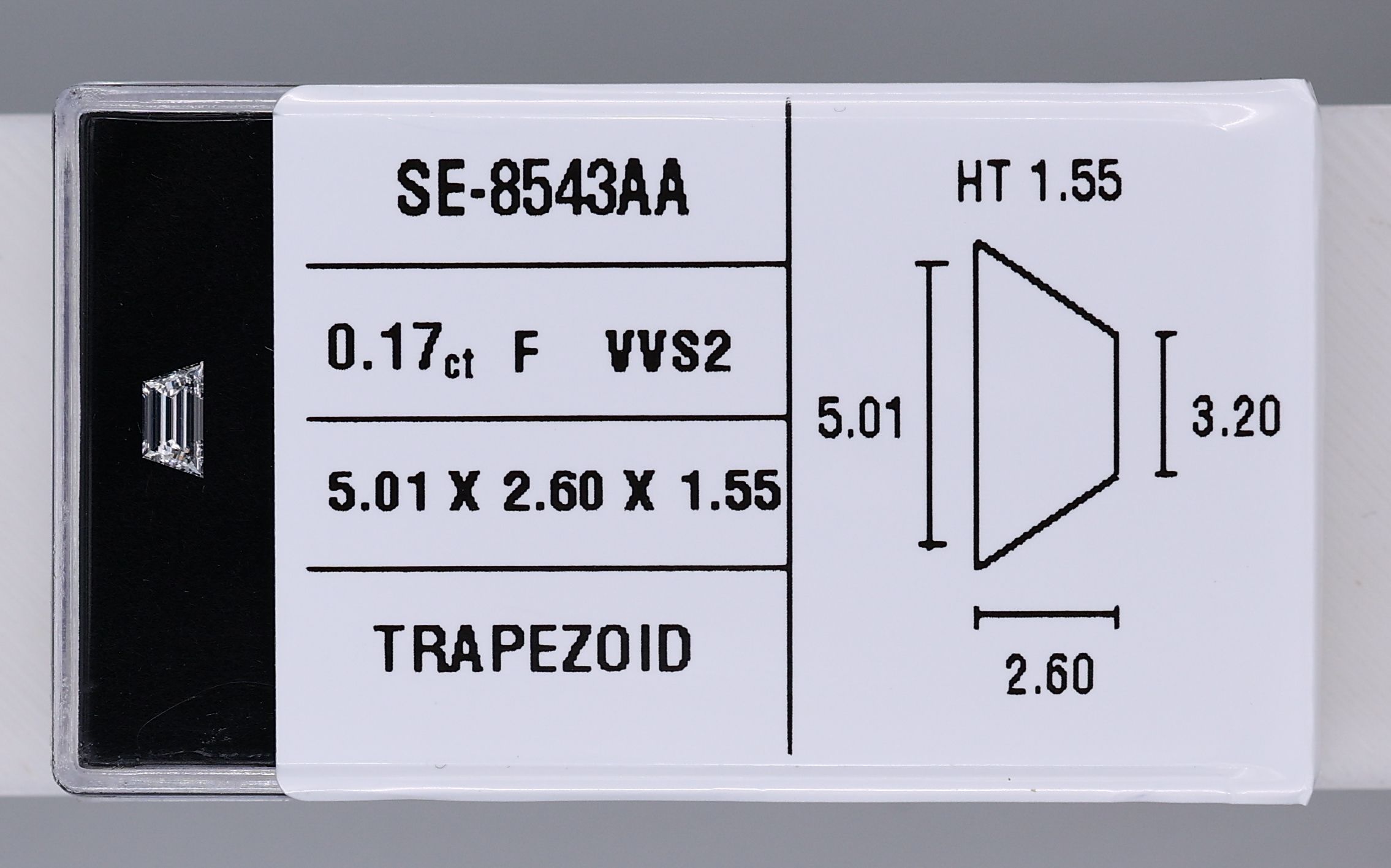 0.17ct Trapezoid F VVS2