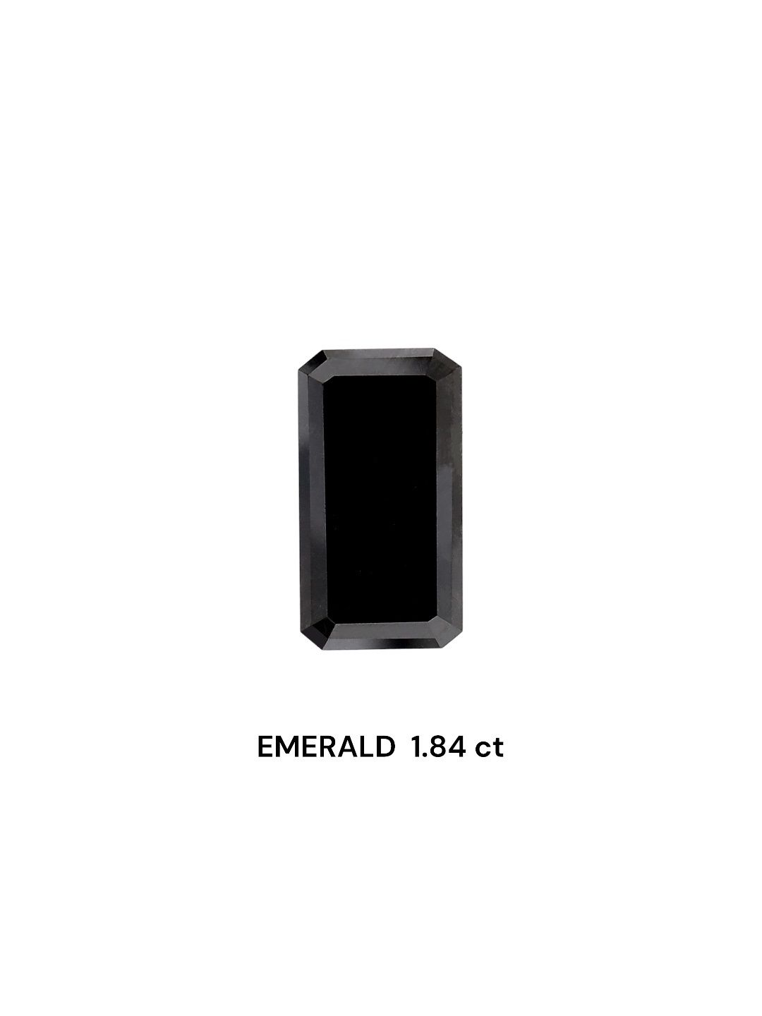 1.84 Carat Emerald Diamond Fancy Black 